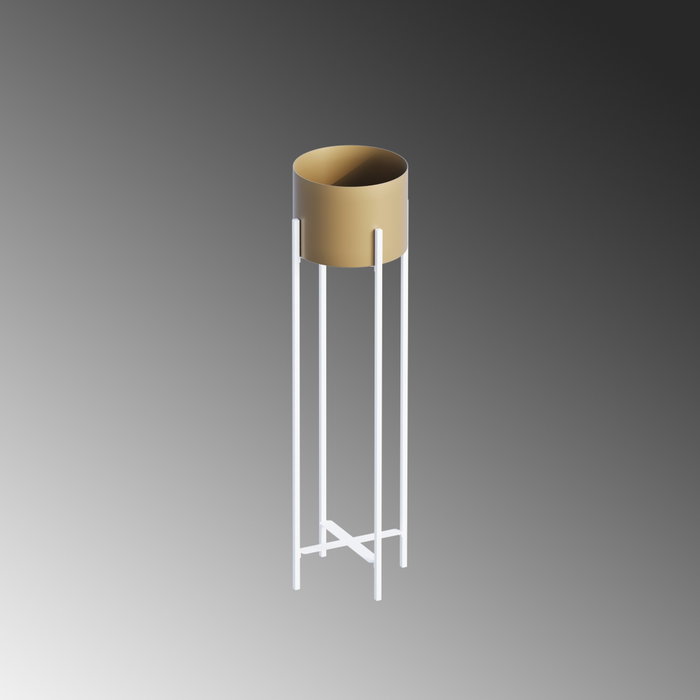 Aberto Design Maceta Decorativa GED-025-C Blanco y Dorado Aberto Design Maceta Decorativa GED-025-C Blanco y Dorado